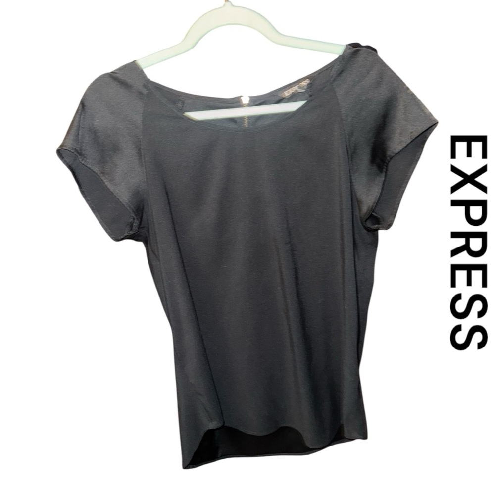 Express Cap Sleeve Black Blouse